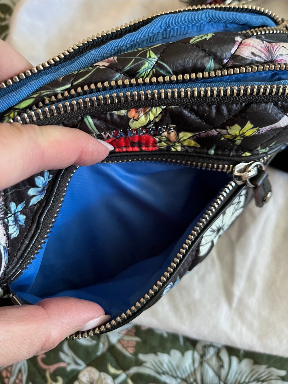 MZ Wallace Mini Crosby Black Quilted Floral Mini Crossbody - Picture 4 of 11